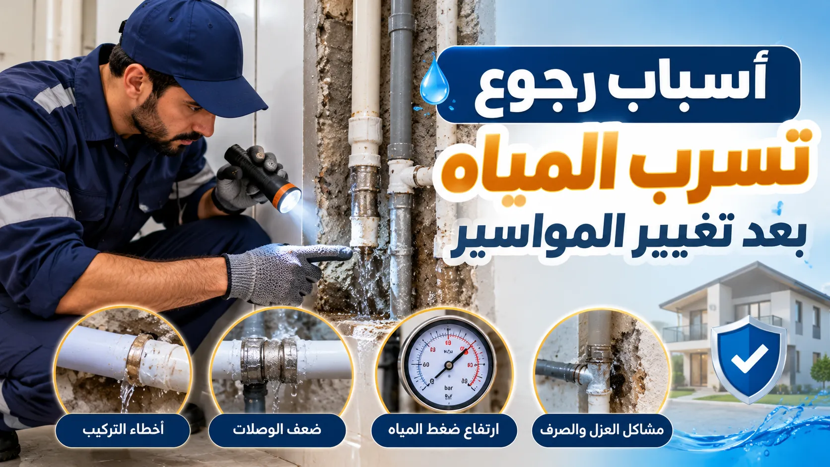 أسباب رجوع تسرب المياة بعد تغيير المواسير