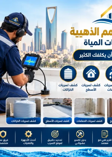 كشف تسربات المياه إلكترونياً بالرياض بأحدث الأجهزة وبدون تكسير